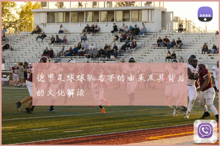 德甲足球球队名字的由来及其背后的文化解读